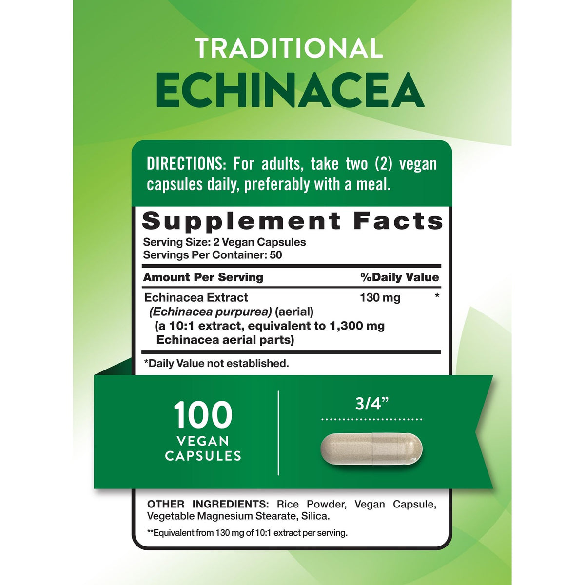 Nature's Truth Echinacea Extract Capsules | 100 Count