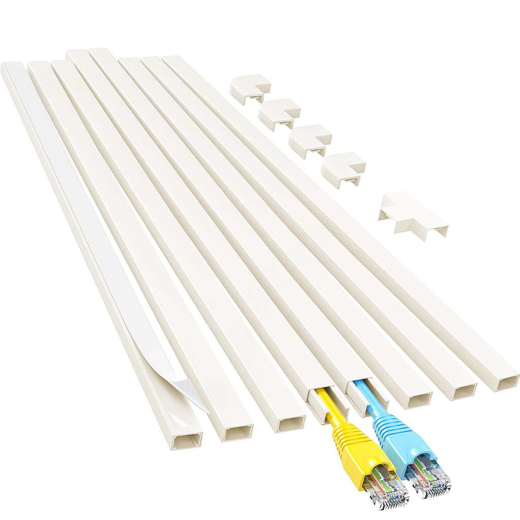 Buy now Yecaye Cord Hider, 113in One-Cord Cable Concealer, Cord Covers for Wires on Wall, Easy Install Cable Management Kit for 2 Small Wires, Cables Raceway Home Office, W0.59in H0.4in, White at indiglob india