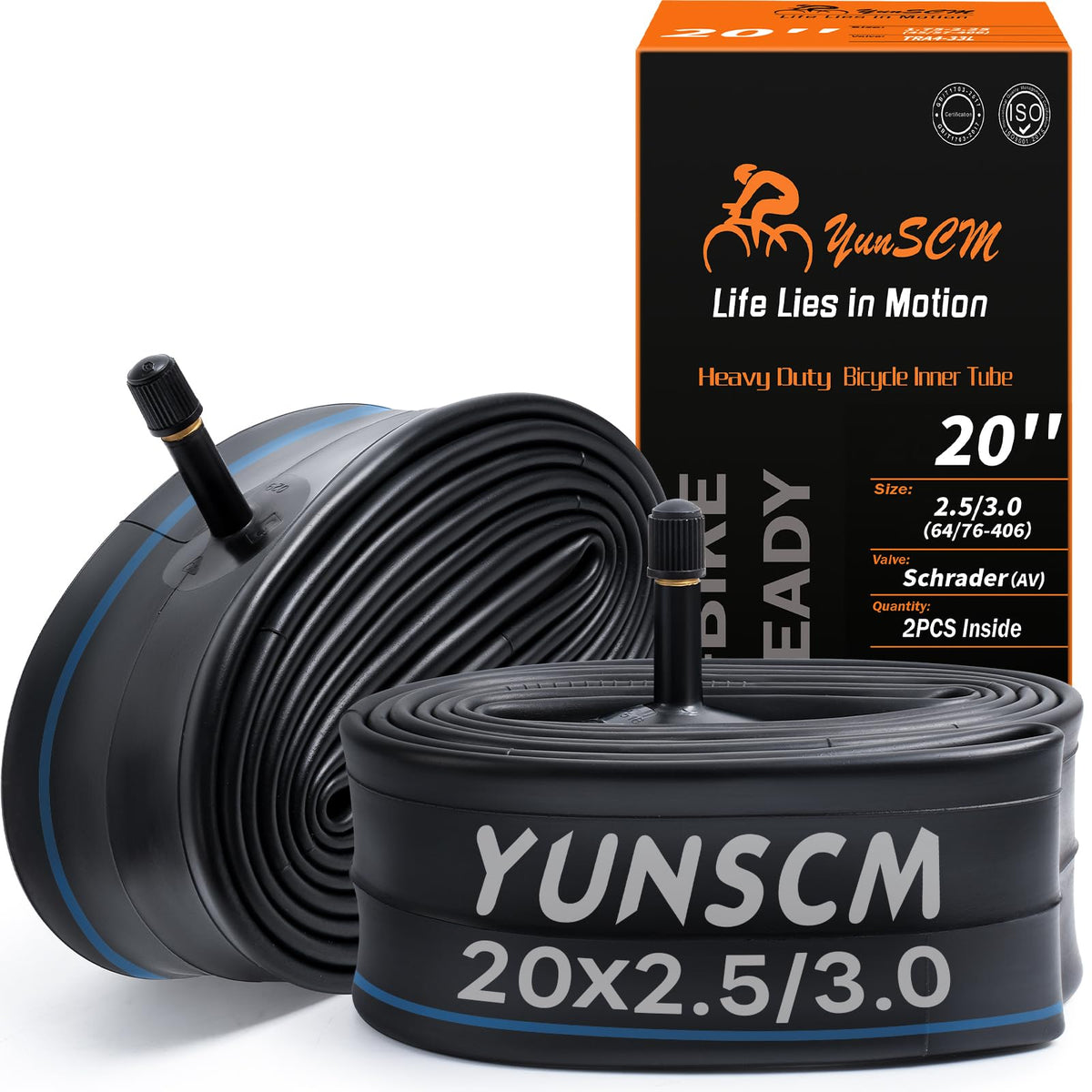 2-PCS 20x3 Heavy Duty E-Bike Tubes 20X2.50 20X2.60 20X3.0 AV32mm