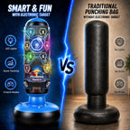 Punching Bag for Kids, Cyberpunk Boxing Set with LED Scoring