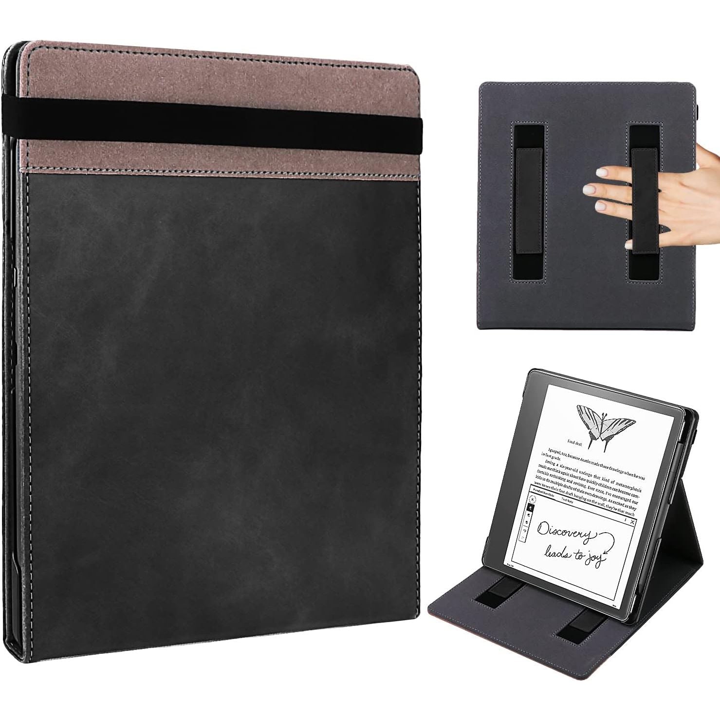 Buy now WALNEW Flip Case for 10.2-inch Kindle Scribe 2024/2022 Released, Two Hand Straps and Vertical Multi-Viewing Stand Cover with Auto Wake/Sleep for 10.2” Amazon Kindle Scribe E-Reader(Gray) Black at indiglob india