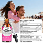Liquid Collagen for Women & Men, Hydrolyzed Multi Collagen Peptides Drops | Types I, II, III, V & X Collagen Protein Complex (Colageno) with Hyaluronic Acid, Biotin & Vitamin C for Hair, Skin & Nails