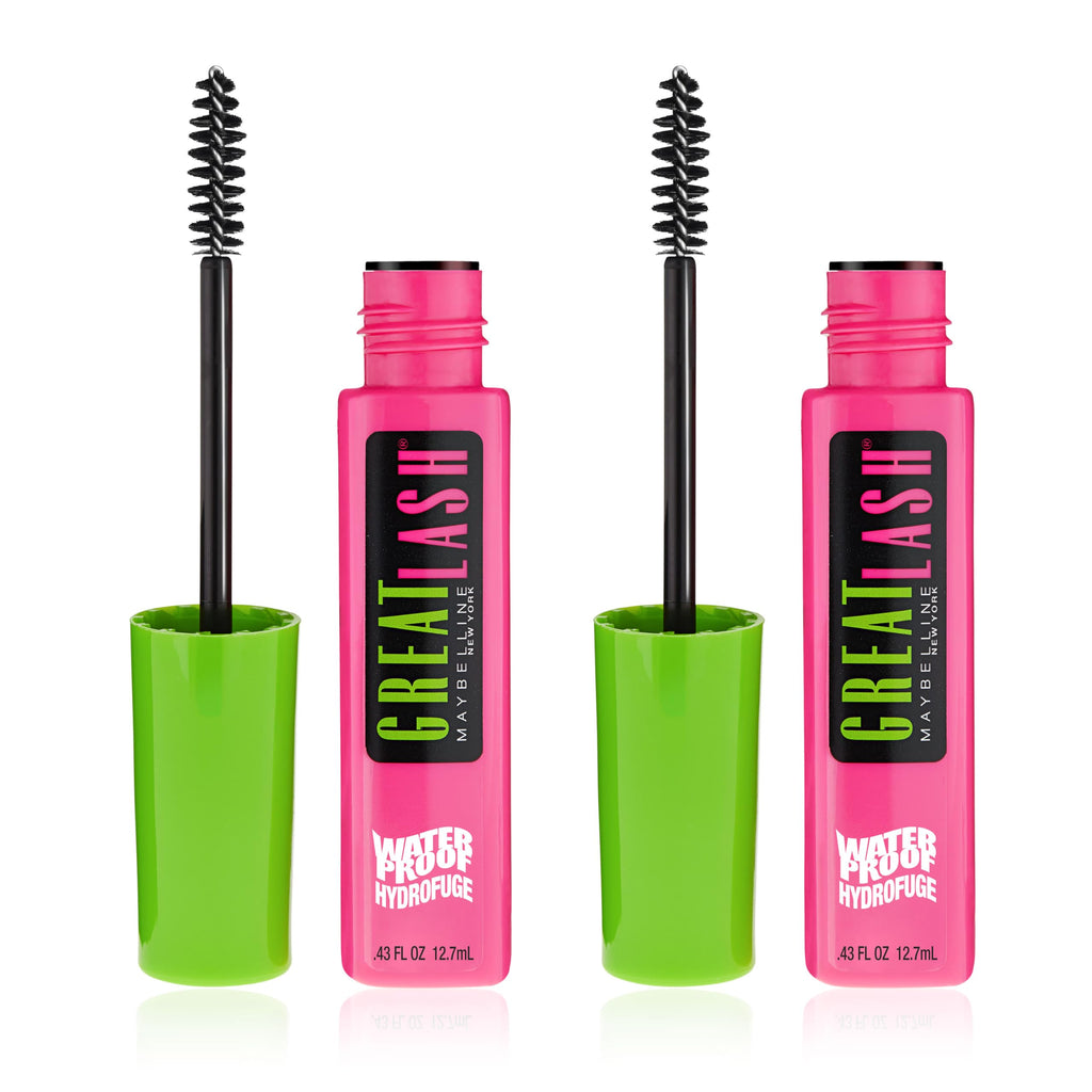 Maybelline Great Lash Waterproof Mascara, Volumizing, Lengthening and Lash-Doubling Formula for Thicker Lashes, Very Black, 1 Count