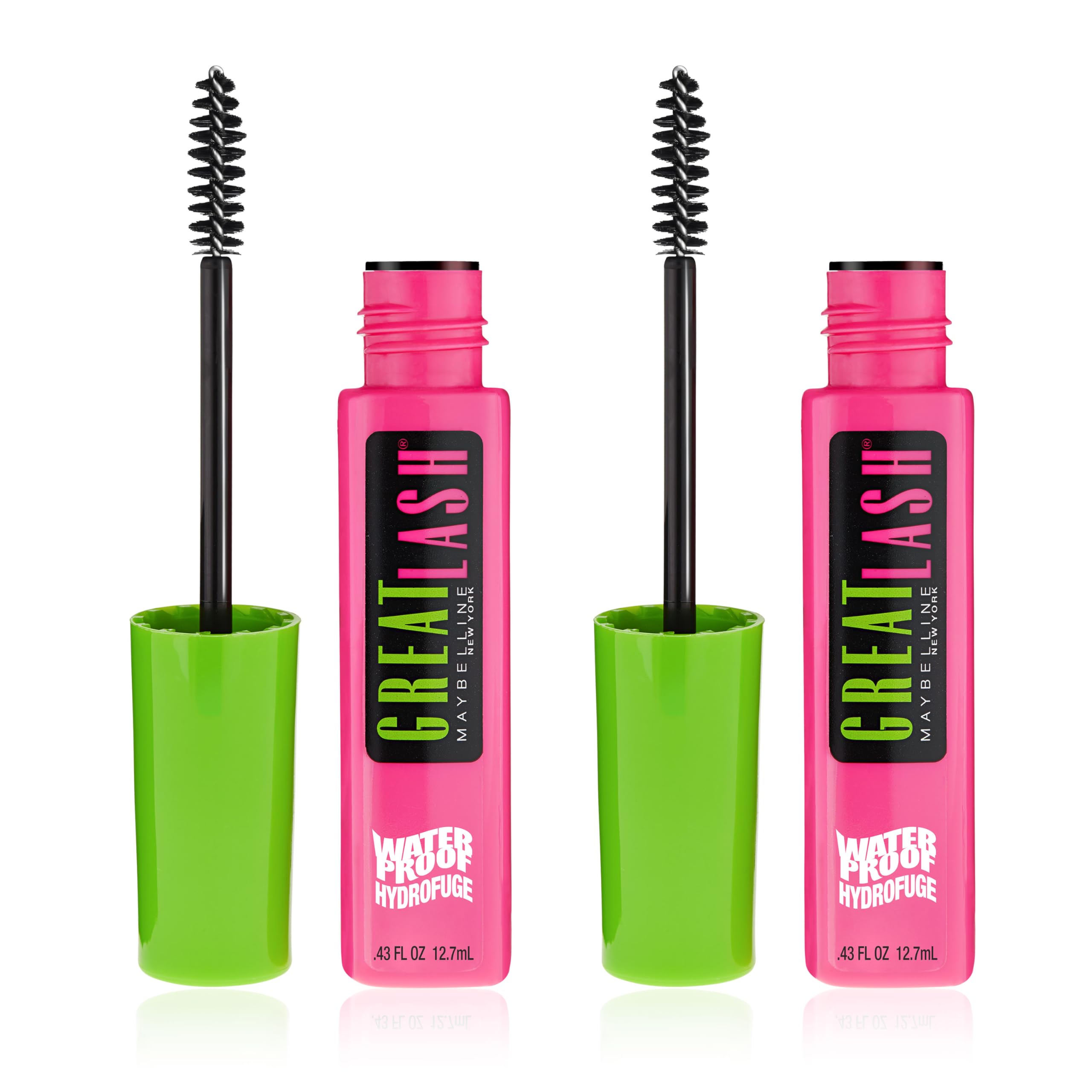 Maybelline Great Lash Waterproof Mascara, Volumizing, Lengthening and Lash-Doubling Formula for Thicker Lashes, Very Black, 1 Count