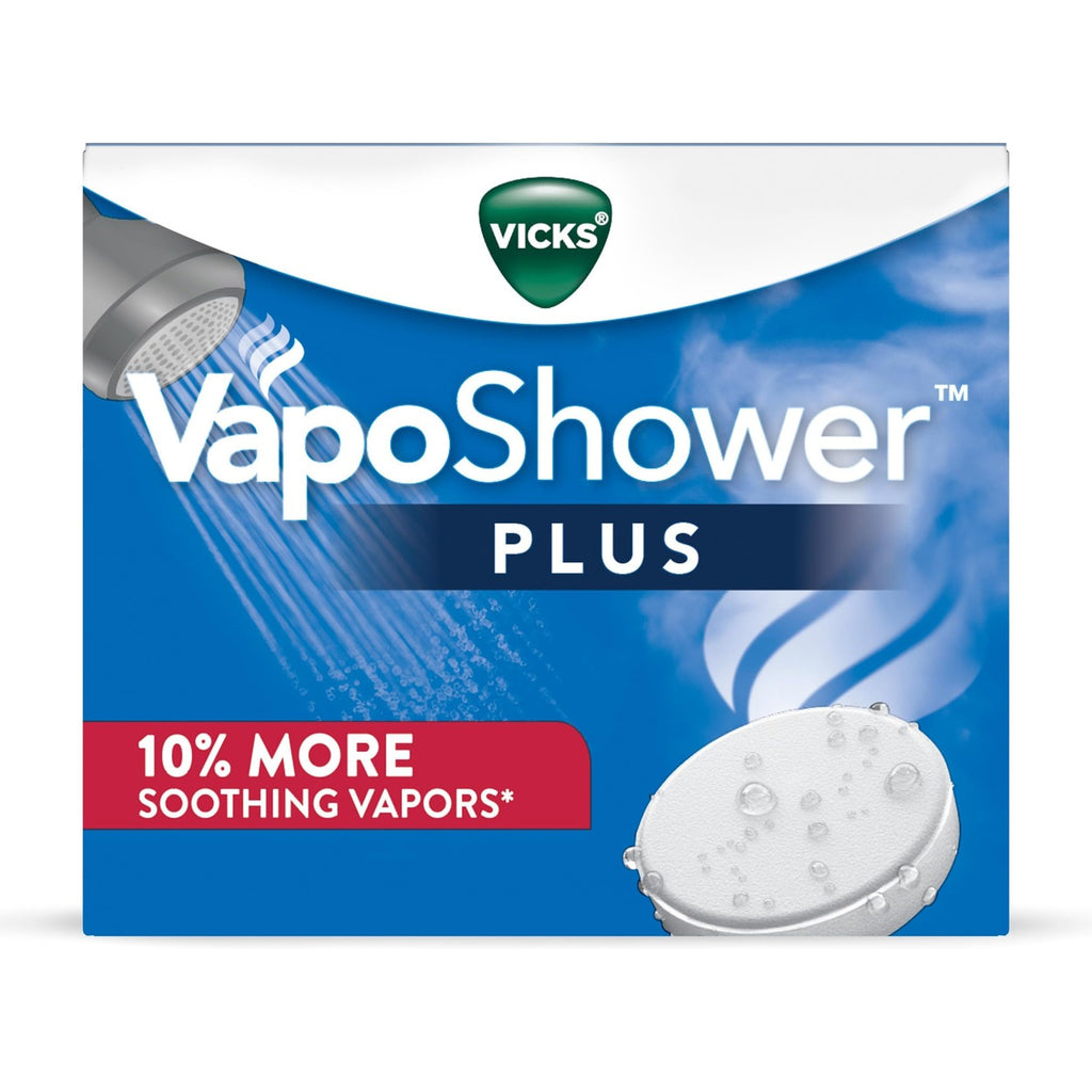 Vicks, VapoShower Plus, Shower Steamers, Eucalyptus Shower Steamer & Menthol Scent, Clean Dissolving Vapor Shower Tablets, Aromatherapy Shower Steamer & Shower Bombs, 12 count