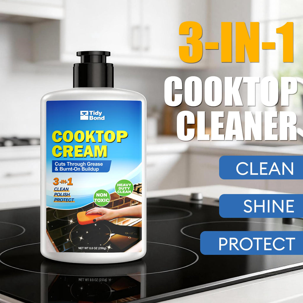 Glass Cooktop Cleaner & Polish Kit, Removes Burnt-On Food & Grease, 8.8 oz