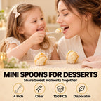 150 PCS 4" Mini Spoons for Desserts, Small Plastic Tasting Spoons