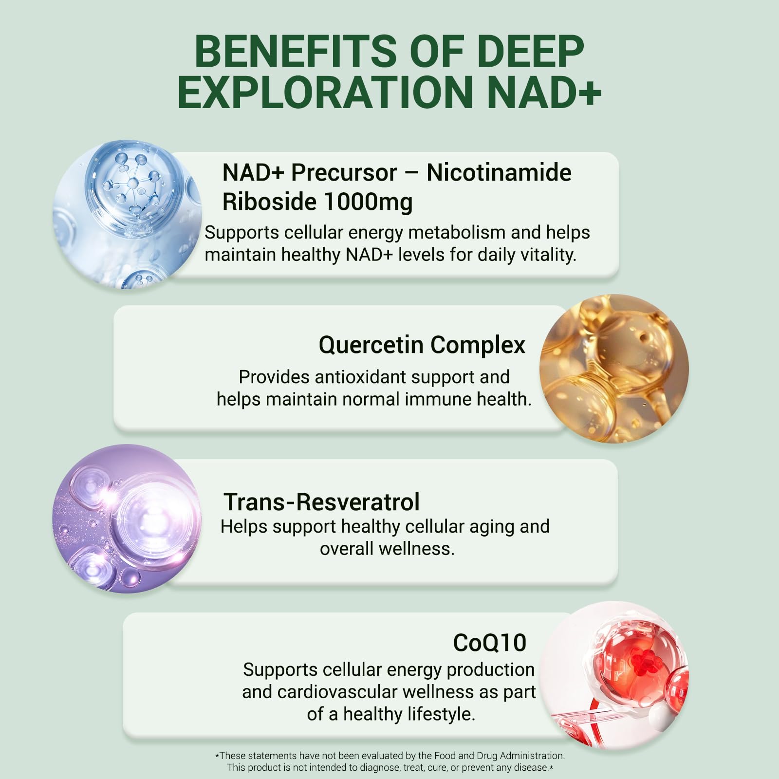 NAD+ Supplement, Liposomal NAD Nicotinamide Riboside Resveratrol 1500 mg - Anti-Aging & Brain Health, Improve Energy - Specifically for Women and Men, 120 Cout