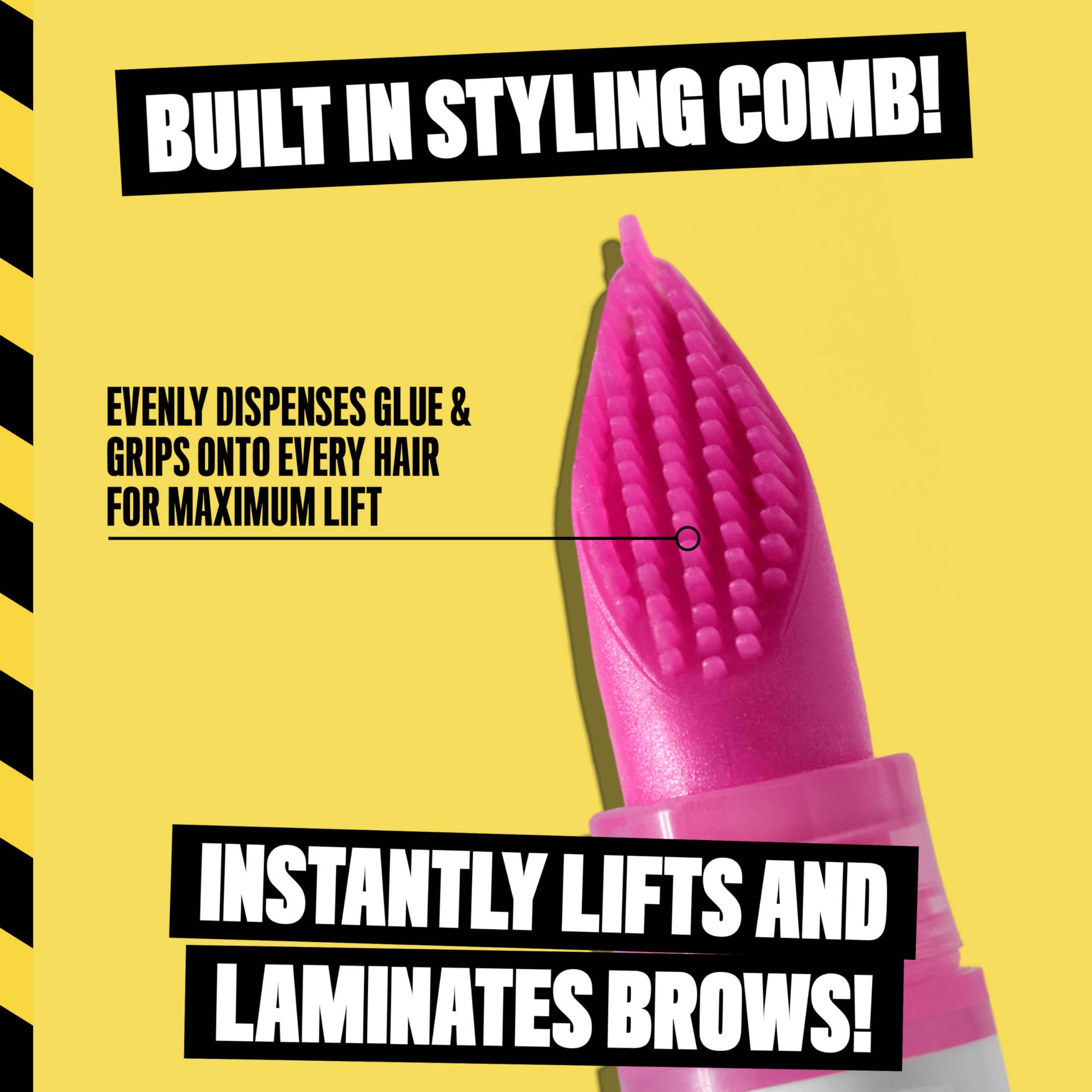 Buy now NYX PROFESSIONAL MAKEUP The Brow Glue Crazy Lift, Brow Lamination Gel with 16HR Strong Hold & Built-In Styling Comb - Clear Eyebrow Gel at indiglob india