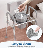 HOMLAND Bedside Commode Toilet, Padded Seat & Backrest, Enhanced Crossbar