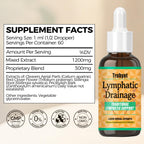Lymphatic Drainage Drops for Bloat Relief & De-Puff - 2 Fl Oz | Cleavers, Stillingia Root, Prickly Ash Bark, Red Clover Flower | Herbal Liquid Formula for Healthy Flow & Circulation Support