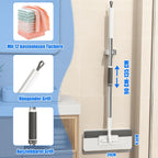 Snap Grip Flat Mop, Clamp Mop Any Cloth, Telescopic Wet Dry Hardwood Tile