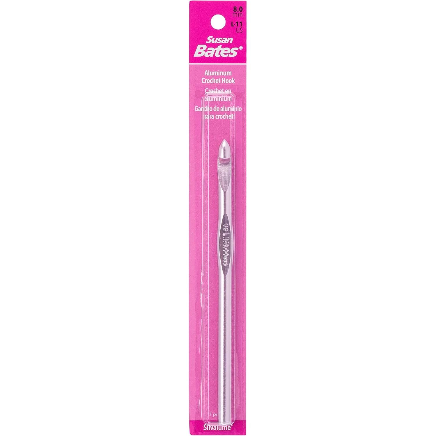 Buy now Susan Bates 5-1/2-Inch Silvalume Aluminum Crochet Hook, 5.5mm, Red L11 (8mm) at indiglob india