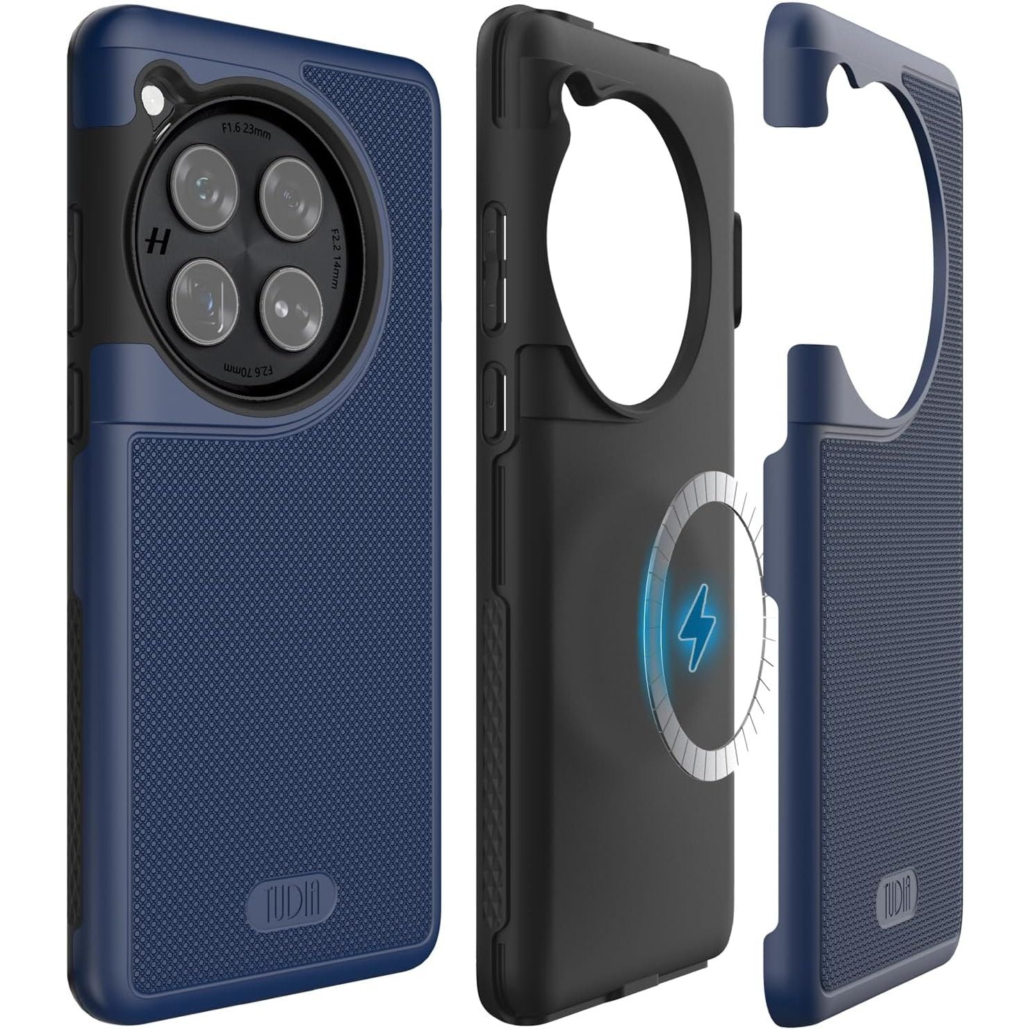 Buy now TUDIA MergeGrip Magsafe Compatible Phone Case for OnePlus 12 5G 2024 - Military Grade, Drop Tested, Dual Layer, Shockproof, Anti-Slip, Heavy Duty & Protector Cover Protective Phone Case - Matte Black Magnetic OnePlus 12 Indigo Blue at indiglob india