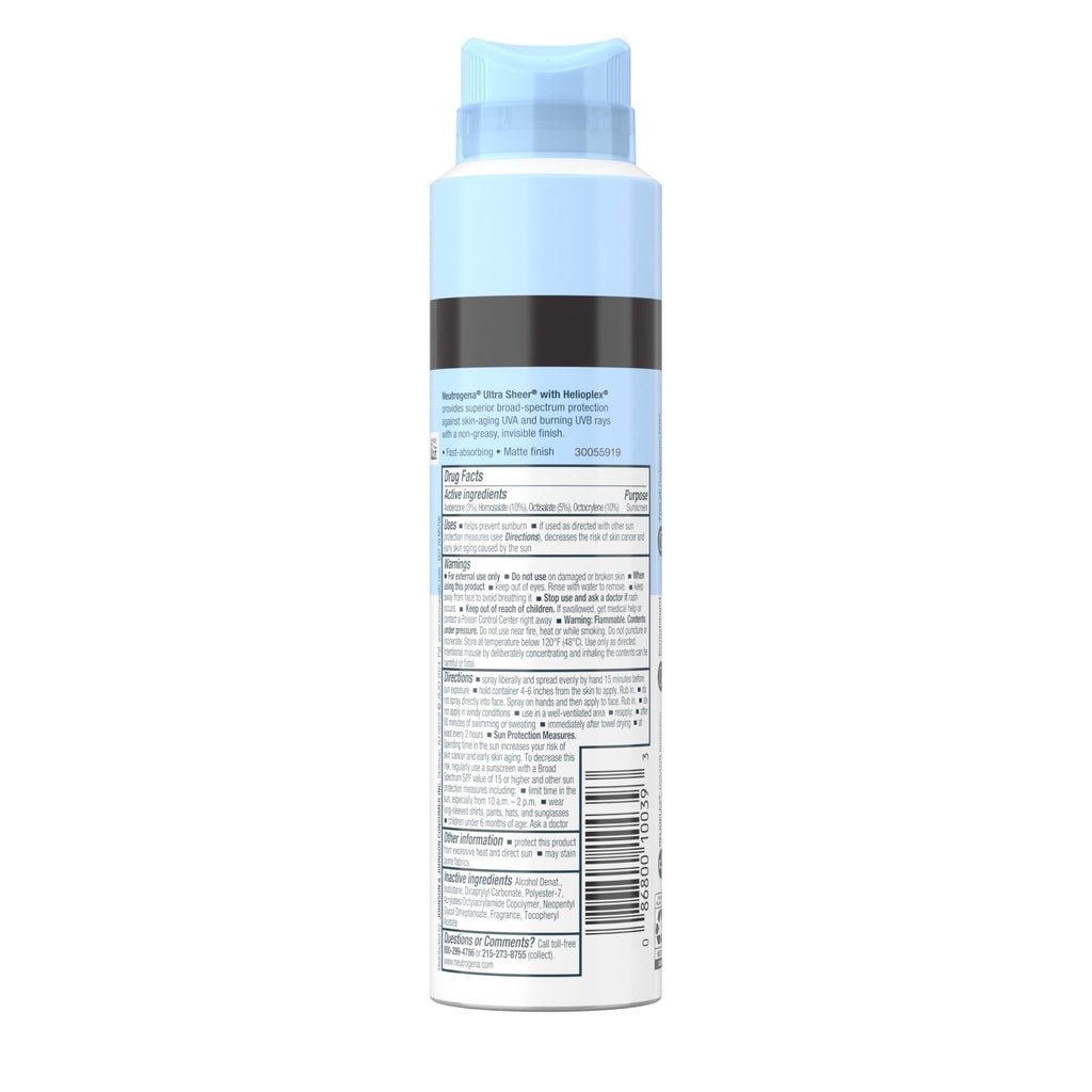 Buy now Neutrogena Ultra Sheer Body Mist Sunscreen Spray, Broad Spectrum SPF 45, Lightweight Spray Sunscreen, Non-Greasy & Water Resistant, Oil-Free & Non-Comedogenic UVA/UVB, 5 oz Pack of 3 at indiglob india