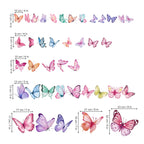 wondever Watercolor Butterfly Wall Decals Butterflies Girls Wall Stickers