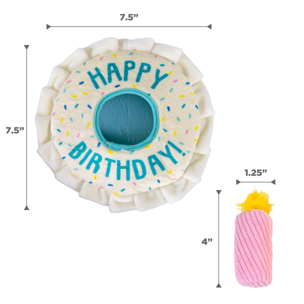 Outward Hound Hide-A-Birthday-Cake Plush Squeaky Dog Toy, 7.5" x 4.7"