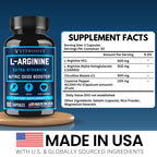 VITBOOST L Arginine Capsules with L-Citrulline 1500mg, 30 Days Supply, 90Ct
