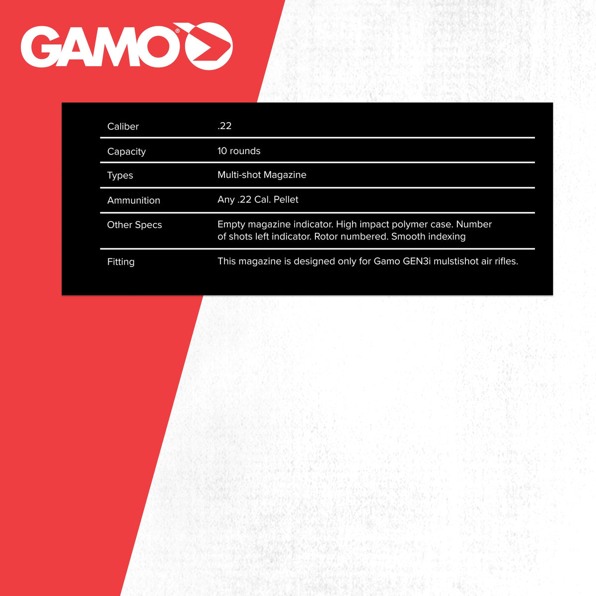 Gamo Swarm 10X GEN3i Magazine - .22 Cal - 10‑Round