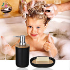 Buy now iMucci 9Pcs Black Bathroom Accessories Set with Trash Can Bathroom Set Black Bathroom Accessories Bathroom Decor at indiglob india