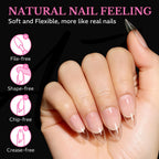 Premium imported medium almond nail tips, 600pcs, soft gel with a natural feel, perfect for seamless nail designs.