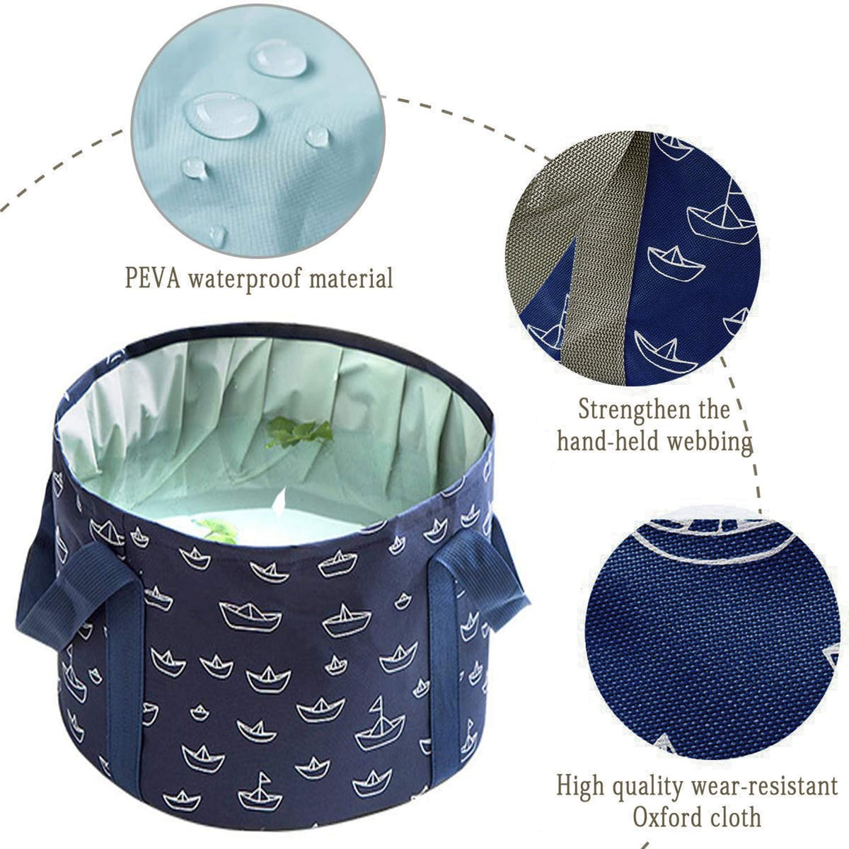 Collapsible Bucket for Soaking Feet, Portable Travel Foot Bath Tub, Foot Soaking Bath Basin Portable, Foot Spa Soaking Feet Home Pedicure Basin Outdoor Camping
