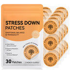 Stress Down Patches - Stress & Anxiety Relief, Cortisol Level Support for Women Men, 30 Patches
