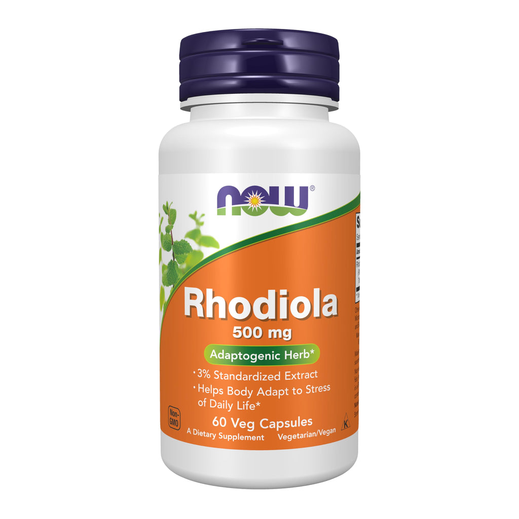 NOW Supplements, Rhodiola 500 mg, Helps Body Adapt to Stress of Daily Life*, Adaptogenic Herb*, 120 Veg Capsules