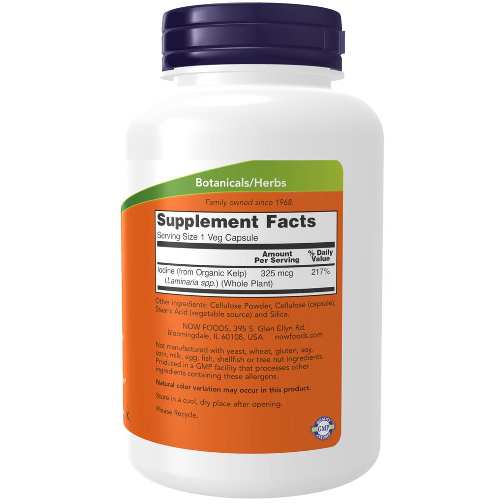 Buy now NOW Supplements, Kelp 325 mcg of Natural Iodine, Supports Healthy Thyroid Function*, Super Green, 250 Veg Capsules at indiglob india