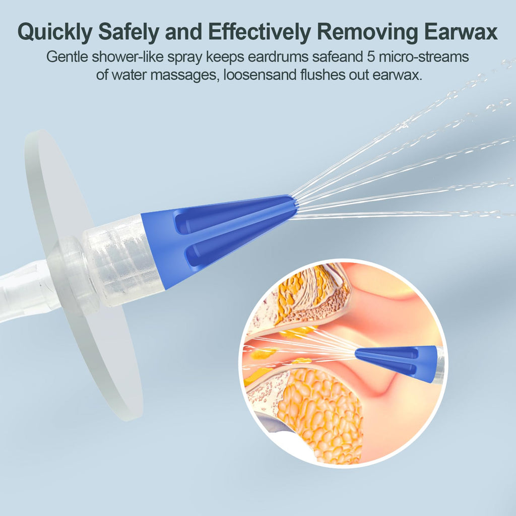 Ear Wax Removal Kit, Ear Cleaning Kits Manual Safe Ear Irrigation Flushing System, Effective Ear Cleaner Earwax Removal Kit, Ear Wax Removal Tool with Ear Basin and 10 Ear Tips