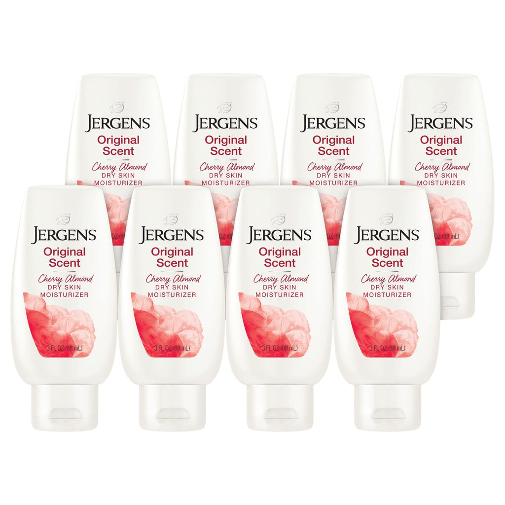 Jergens Cherry Almond Hand & Body Lotion, Dry Skin, 32 fl oz | Fast-Absorbing Moisturizer, Vitamins E, C & B5, Softens Dry Skin, Dermatologist Tested, Cherry Almond Scent