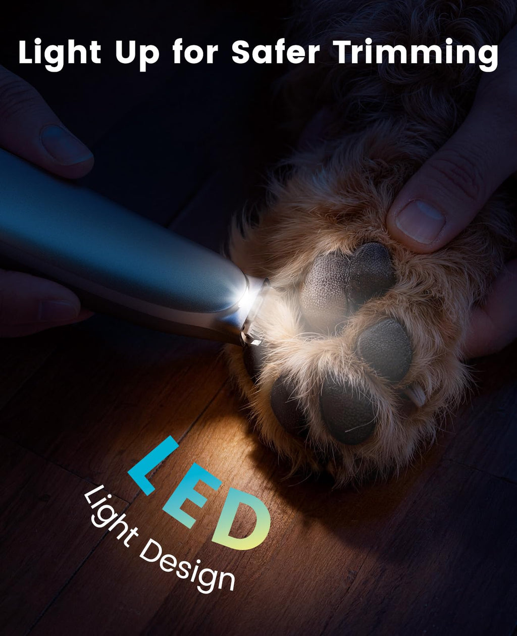 oneisall Dog Paw Trimmer with LED Light & Skin-Friendly Curved Blade