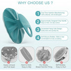 Buy now Silicone Body Scrubber Shower Bath Wash Brush Gentle Exfoliating Scrub Cleansing Loofah for Women Men Baby Sensitive Skin, Easy to Clean, Lather Nicely, More Hygienic, 1 Pack, Cyan at indiglob india
