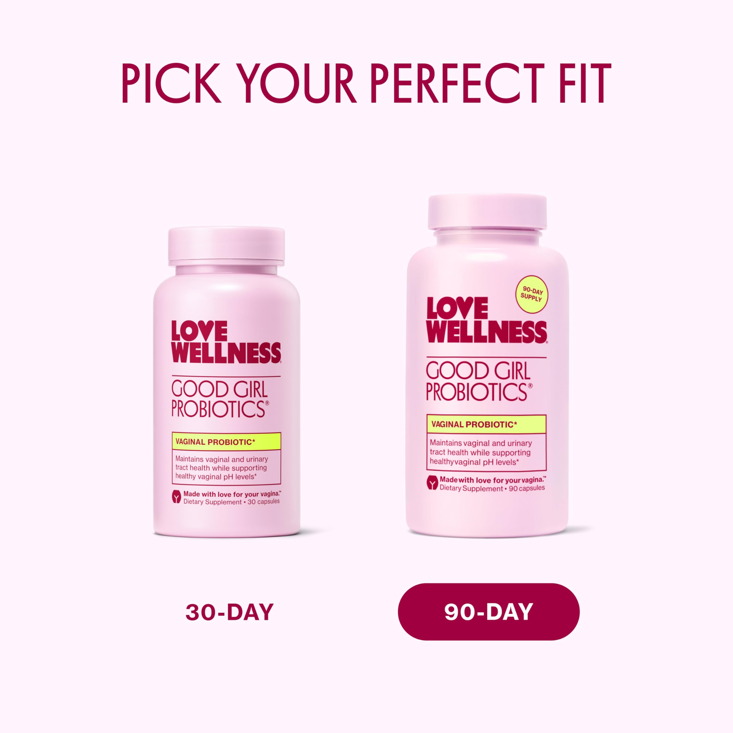 Love Wellness Good Girl Vaginal Probiotics | 9-Strain | 30-Day Supply | 9-strain probiotic, Dietary supplement, Gluten-free, Easy to take, 30 capsules