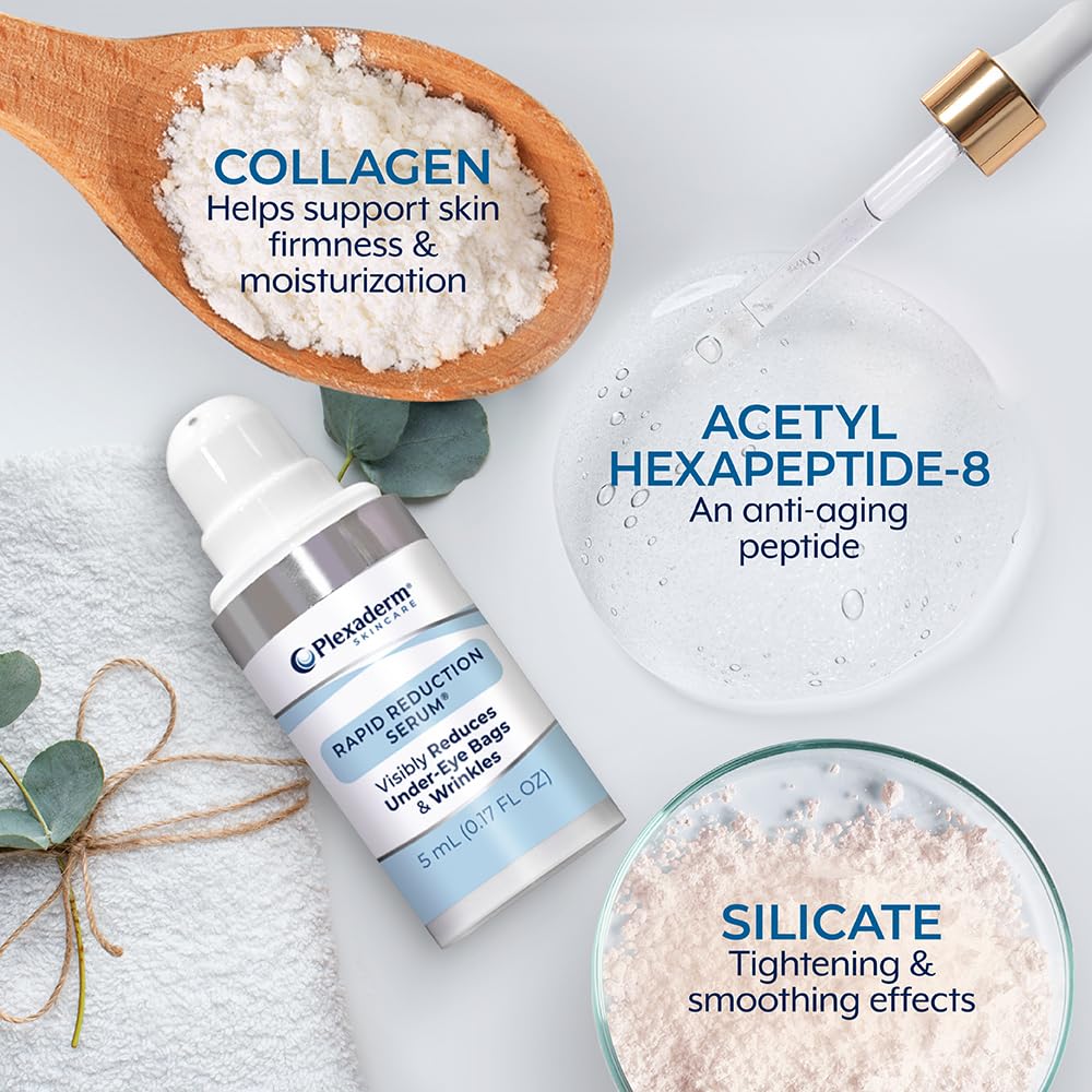 Plexaderm Eye Serum Pump - Visibly Reduces Bags, Wrinkles & Dark Circles | Instant eye serum with pump dispenser—visibly reduces under-eye bags, puffiness, wrinkles & dark circles in minutes.