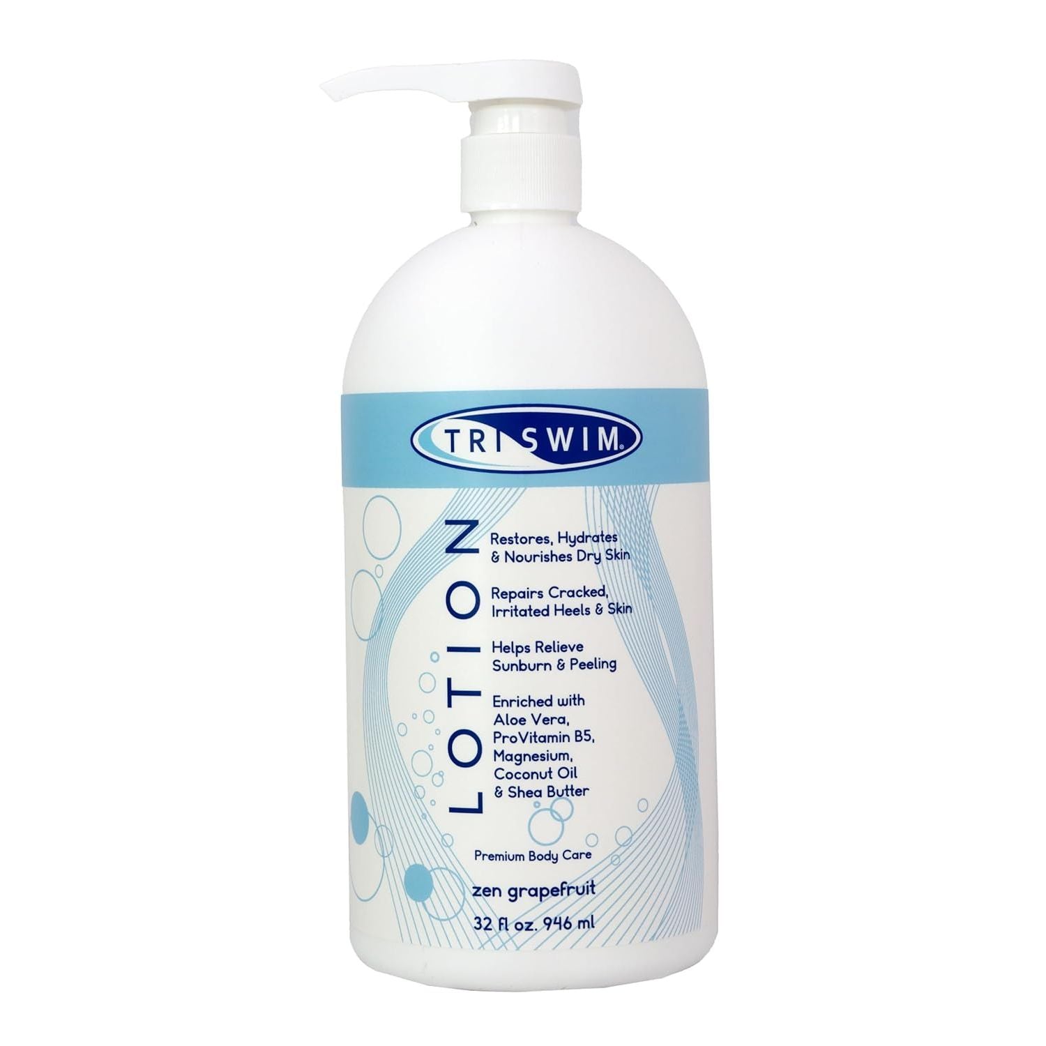 Buy now TRISWIM Swim Lotion 8.5oz | Neutralizes Chlorine, Bromine & Saltwater Odors | Hydrates & Soothes Dry Skin | Enriched with Aloe, Shea Butter & Coconut Oil | Zen Grapefruit Scent 32 Fl Oz (Pack of 1) at indiglob india