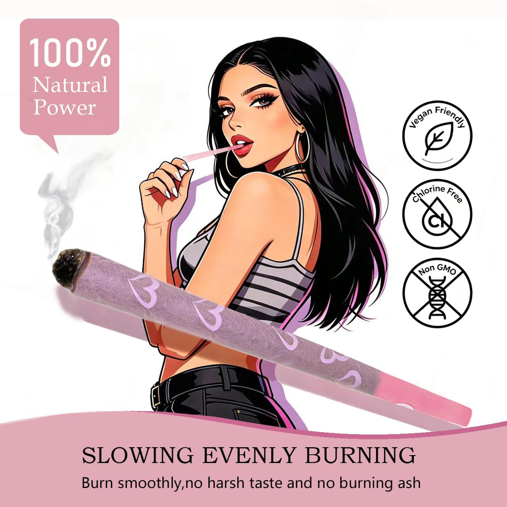 ZAPWRAP 72 PCS Pink Pre Rolled Cones| Ice Cream Flavor | King Size Rolling Paper Cone with Loader and Packing Sticks with Heart Patterns | Valentine's