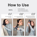 User demonstrating the 4-in-1 travel dual voltage hair dryer, perfect for styling on the go. Premium imported design.