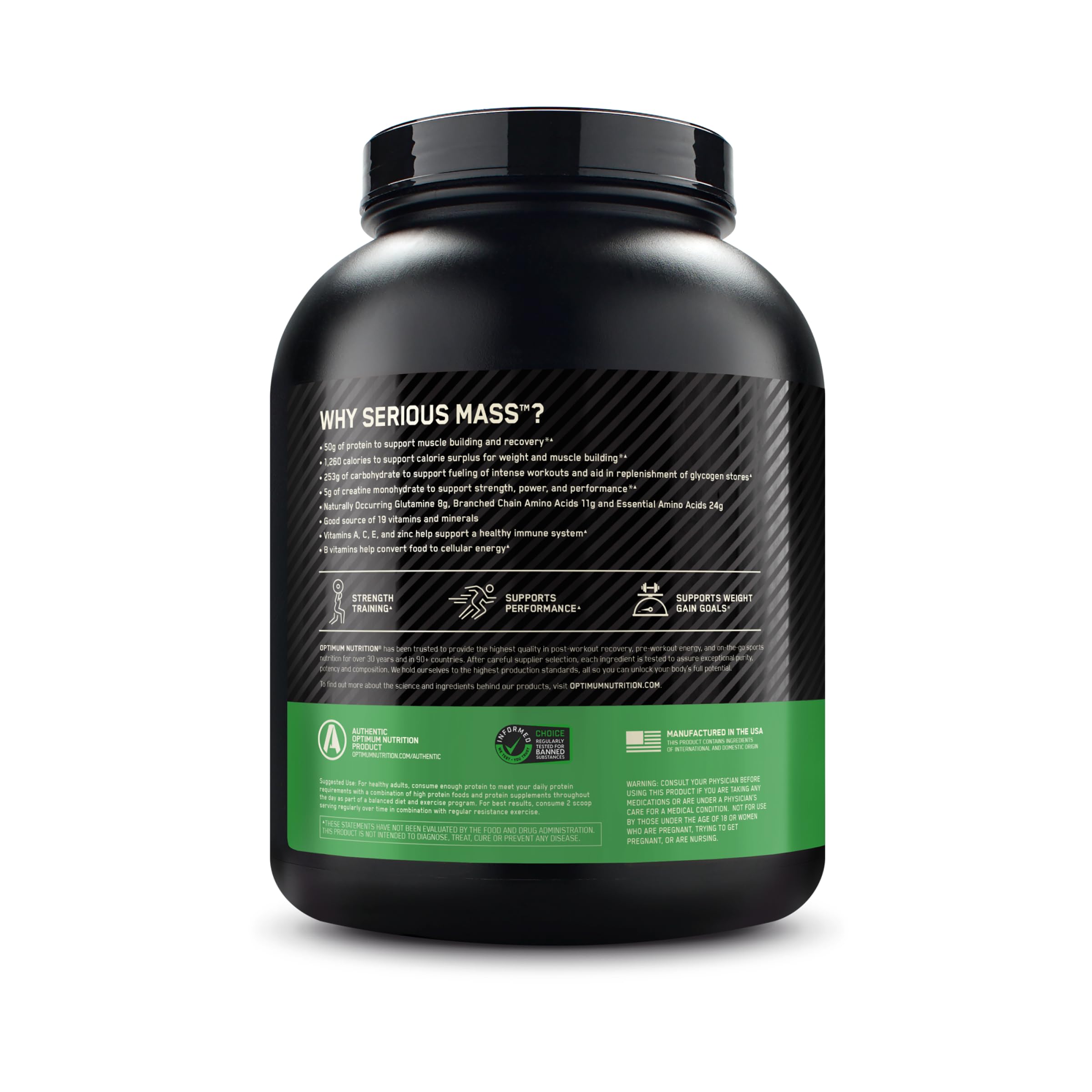 Buy now Optimum Nutrition Serious Mass, Weight Gainer Protein Powder, Mass Gainer, Vitamin C and Zinc for Immune Support, Creatine, Vanilla, 6 Pound (Packaging May Vary) at indiglob india