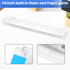 3 Hole Punch, Portable 3 Hole Puncher for 3 Ring Binder, Upgraded Removable Scrap Container, Durable Three Hole Punch with 10 Inches Ruler, 5 Sheets Capacity, for School, Office