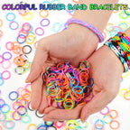 Phinus 2000+ Rubber Band Bracelet Kit, Loom Bracelet Making Kit with 1 Crown Loom, 100 S-Hooks, 5 Pendants, 1 Small Needle, 1 Instruction, Premium Rubber Bands for Weaving DIY Crafting Gift