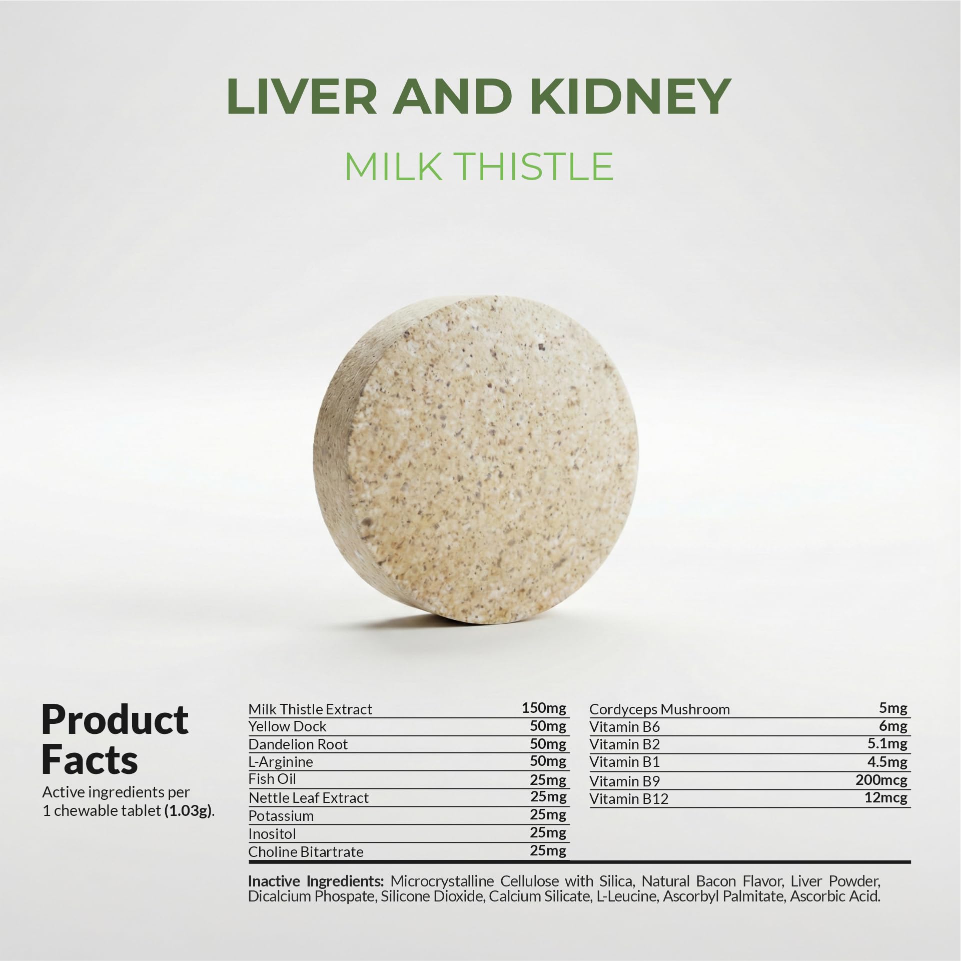 Milk Thistle for Dogs 120 Tablets - Liver, Kidney & Detox Support | Silymarin with Choline & L-Arginine. Supports liver detox, kidney function & hepatic health with EPA & DHA.