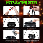 Halloween Decorations Outdoor Witch Cauldron Tripod with Fog Maker & Skull