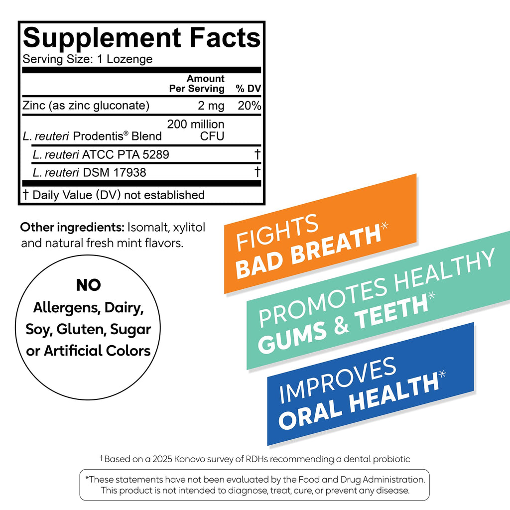 BioGaia Prodentis Fresh Breath Oral Probiotics for Bad Breath & Halitosis