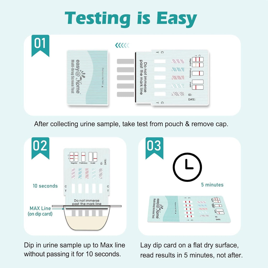 Buy now Easy@Home Multi-Drug Screen Test: 10 Pack Urine Drug Tests Kit, Testing BZO/COC/THC/MET/MOR/OXY/BAR/BUP/MTD/TCA, Instant Drugs Test Including Marijuana Test, #EDOAP-7104 at indiglob india