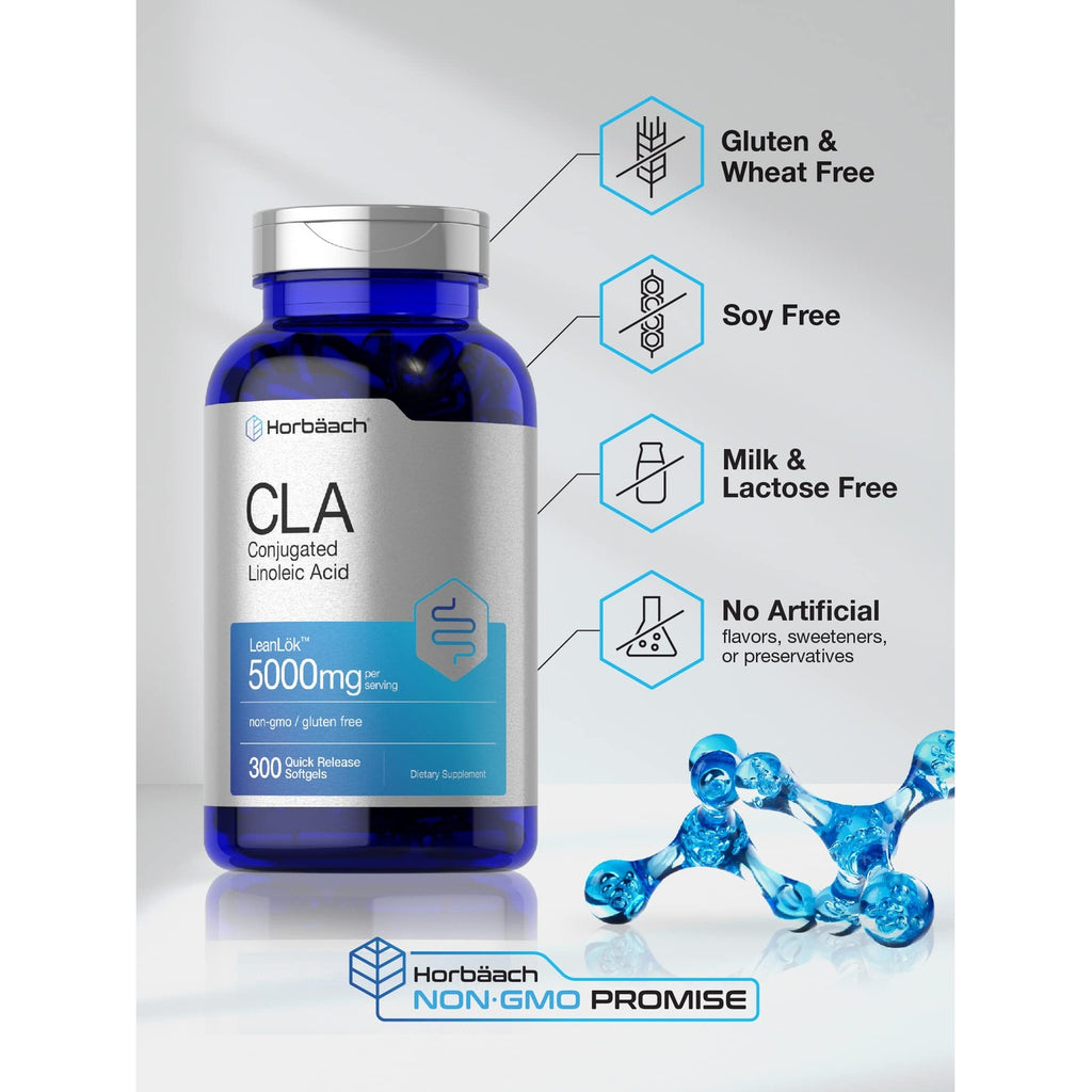 Horbäach CLA Supplement | 300 Softgel Pills | Maximum Potency