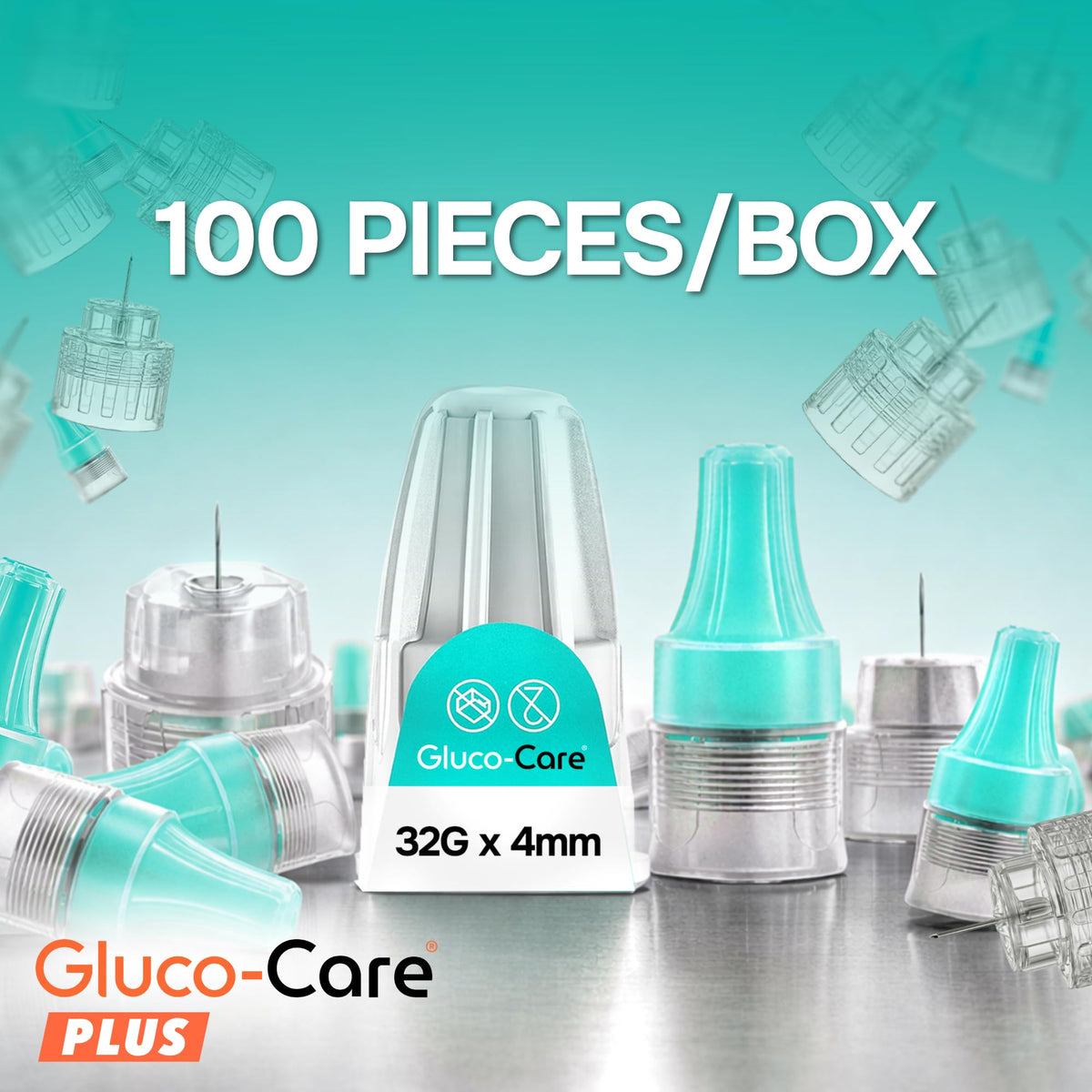 GLUCO-CARE Plus Pen Tips, 32G x 4mm, Ultra-Fine, Twist-On Design, 100 Count
