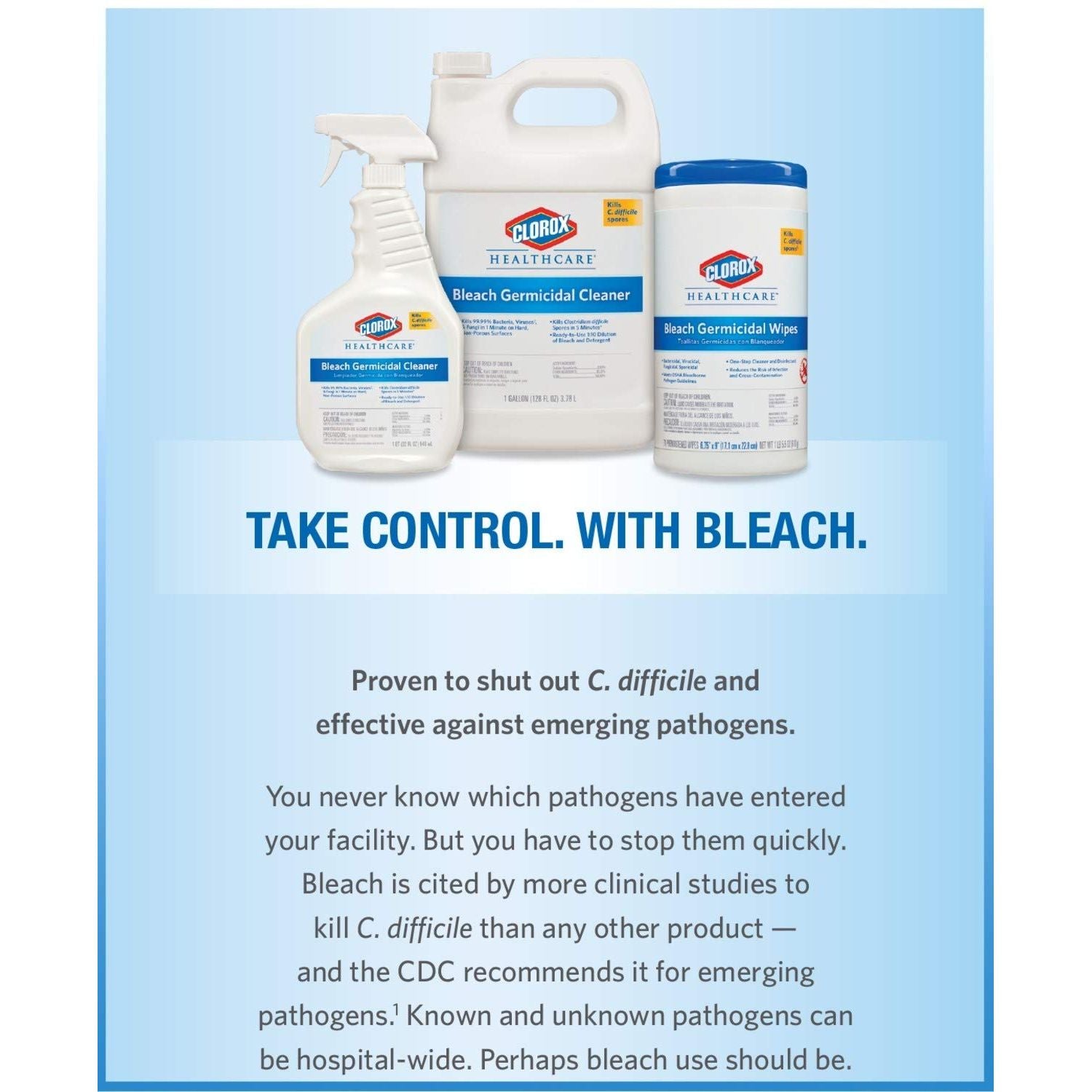 Buy now Clorox Healthcare Bleach Germicidal Cleaner Spray, 22 Ounces (68967) at indiglob india