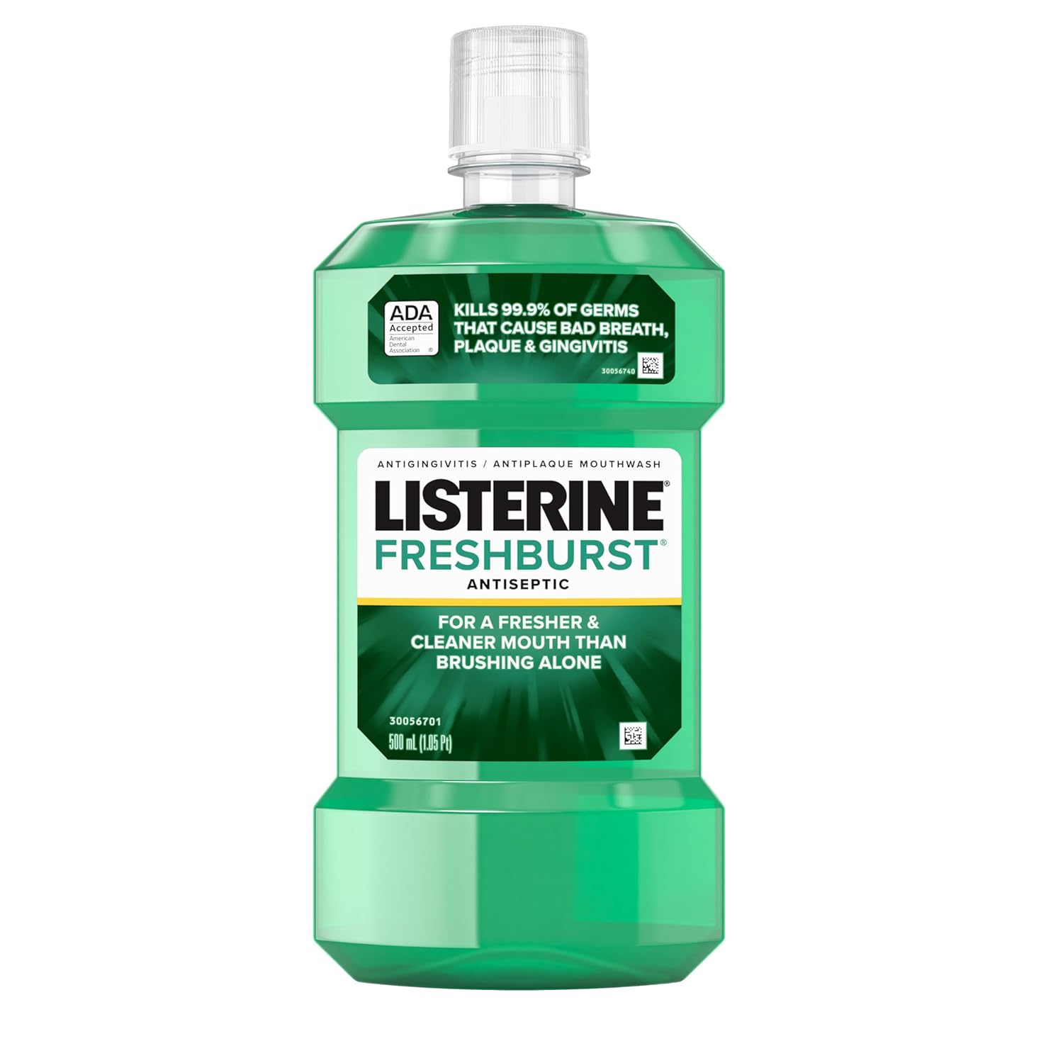Buy now Listerine Freshburst Antiseptic Mouthwash for Bad Breath, Kills 99% of Germs That Cause Bad Breath & Fight Plaque & Gingivitis, ADA Accepted Mouthwash, Spearmint, 1 L 16.9 Fl Oz (Pack of 1) at indiglob india
