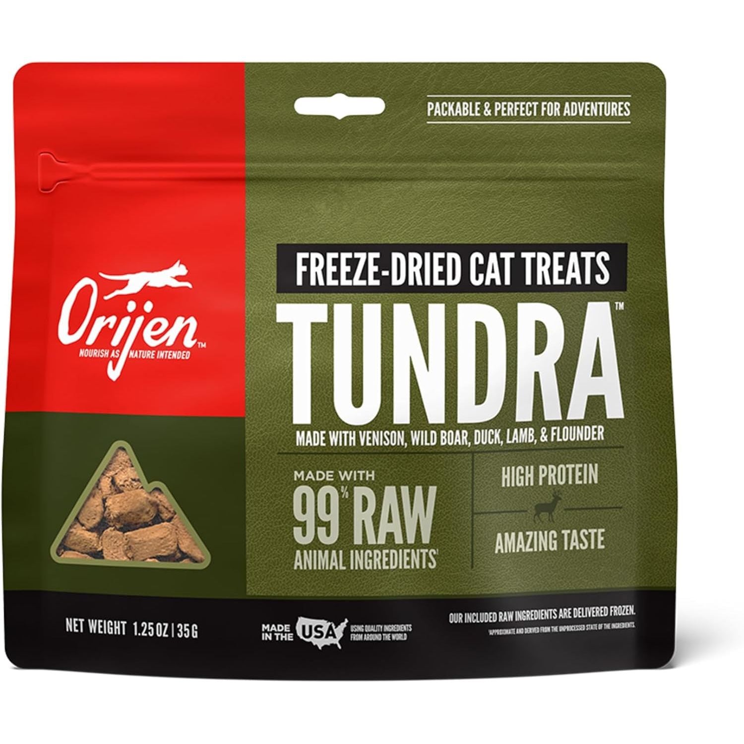 Buy now ORIJEN Freeze Dried Cat Treats Grain Free High Protein Raw Animal Ingredients Original 1.25oz Bag Tundra at indiglob india